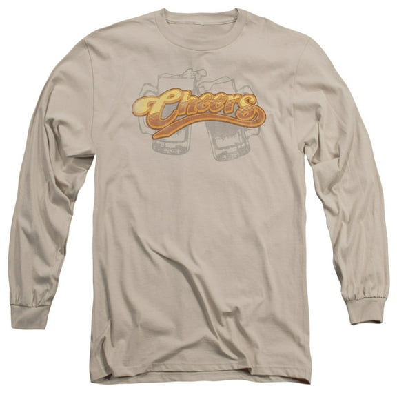 Cheers Beer Mugs Long Sleeve Adult 18/1 T-Shirt Sand