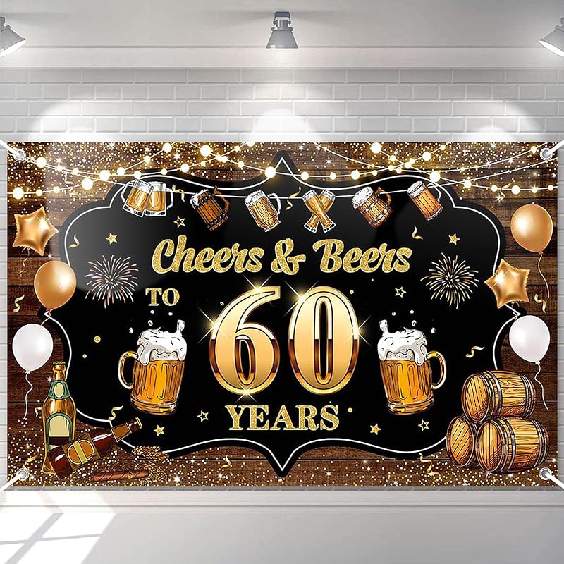 Cheers To 40 Years! Banner 185x110 Cm – Schwarz-Gold Für Geburtstag & Jubiläum
