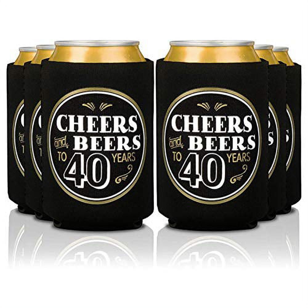 Cheers and Beers to 40 Years Beer Can Coolers 40th Birthday Party