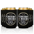thumbnail image 1 of Cheers and Beers to 60 Years Beer Can Coolers - 60th Birthday Party Decorations & Supplies (Black & Gold) | Perfect Men Anniversary Gifts Coolers Set for Parties (12 Pack) - by Prazoli, 1 of 9