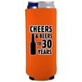 thumbnail image 1 of Cheers & Beers to 30 Years Slim Can Coolie (Orange, 4 Pack), 1 of 1