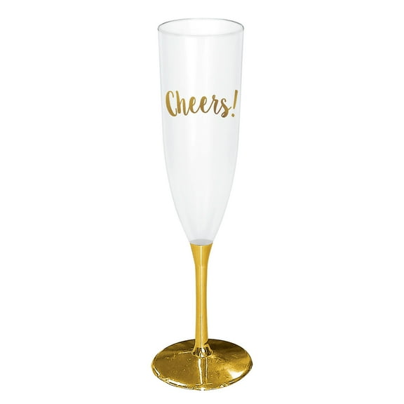 Cheers Champagne Glasses - Gold, Hot-Stamped