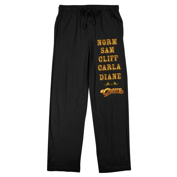 Cheers Character Names Adult Black Sleep Pajama Pants -XXL