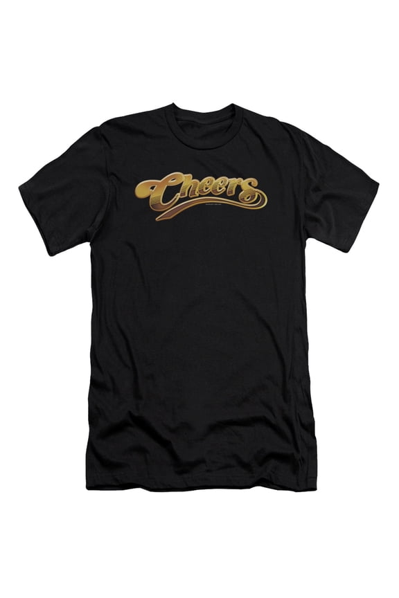 Cheers Cheers Logo Premium Canvas Adult Slim Fit 30/1 T-Shirt Black