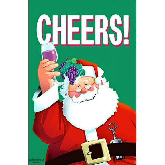 Cheers! Christmas Garden Flag - 12.5" x 18" - Double Sided - Santa Cheers Home Decor56010