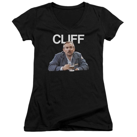Cheers Cliff Junior Women's V-Neck T-Shirt Black