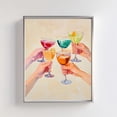 thumbnail image 1 of Cheers Cocktail Art Print, Colorful Martini Glass Wall Art, Vibrant Celebration Decor, Party Artwork For Home Bar Or Dining Room Wall Art, Modern Wall Decor, 16x24 UNFRAMED, 1 of 2