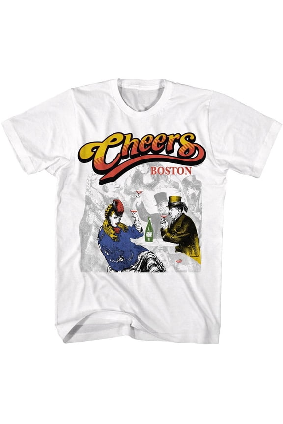Cheers Boston Bar Men's T Shirt (White, AdultXL)