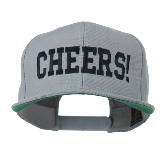 Cheers Embroidered Snapback Cap - Silver OSFM