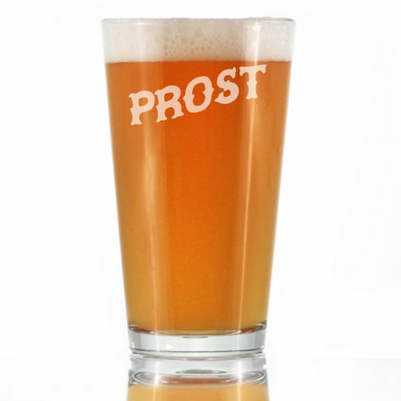 Bevvee Pint Glass 16 oz Cheers German Prost Beer Enthusiast Gifts Beer Glasses