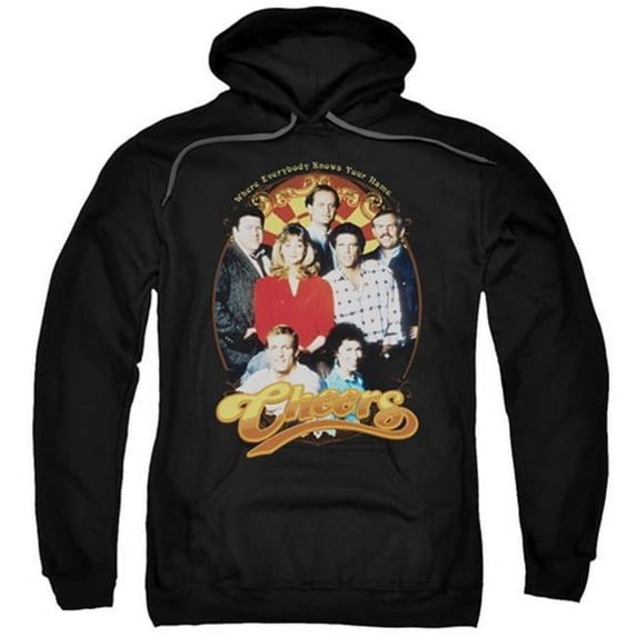 Cheers-Group Shot - Adult Pull-Over Hoodie - Black- Extra Large