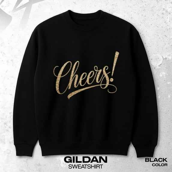 Cheers Happy New Year Festive Celebration Retro Holiday Style Art Sweatshirt