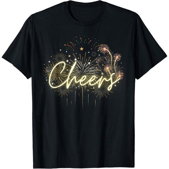 Cheers Happy New Years Eve 2025 Firework Party T-Shirt