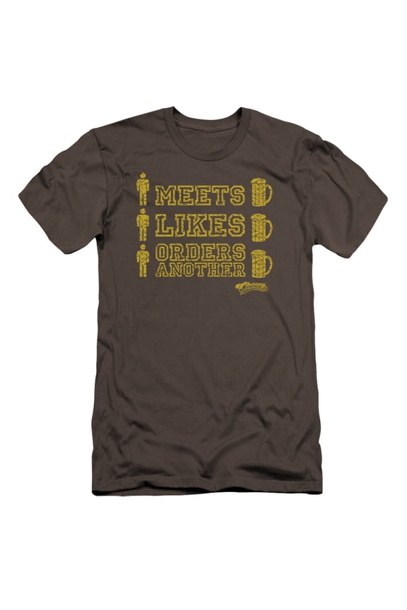 Cheers Man Meets Beer Premium Canvas Adult Slim Fit 30/1 T-Shirt Charcoal