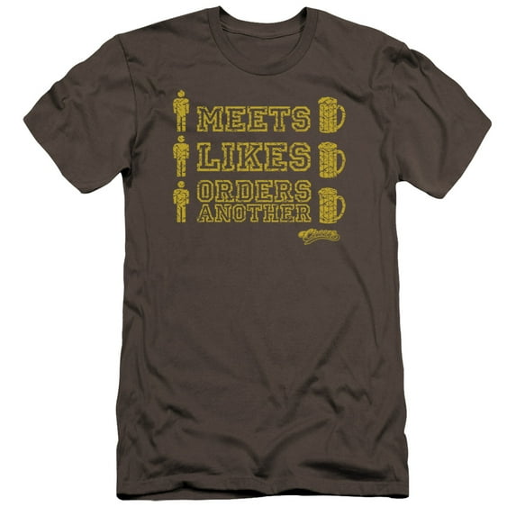 Cheers Man Meets Beer Premium Canvas Adult Slim Fit 30/1 T-Shirt Charcoal
