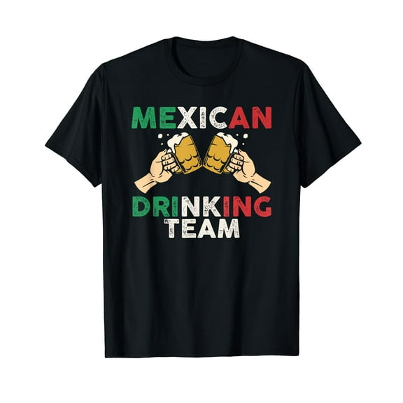 Cheers Mexican Drinking Team Funny Mexico Flag Beer Mugs T-Shirt