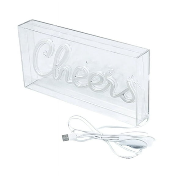 Cheers Neon Sign USB LED Sign Desk Lightbox Cheers Neon Bar Sign 3D Wall Neon Warm Light Sign for Decor Neon Light B