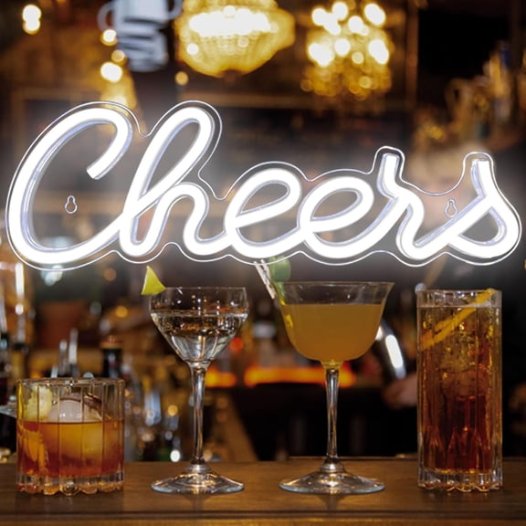 Cheers Neon Sign for Wall Decor, LED Neon Bar Light Sign,USB Wall Neon Light up Sign for Party Wall Decor Party Light Accessories Room Decor