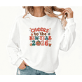 thumbnail image 1 of Cheers New Year 2026 Print Sweatshirt Graphic Sweatshirt White S-3XL Holiday Tops Round-neck pure cotton sweatshirt, 1 of 5