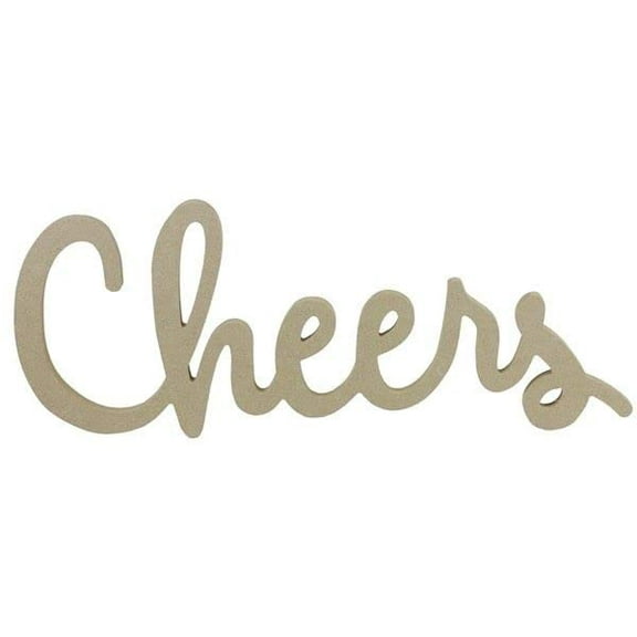 Cheers New Years Wood Centerpiece Accent to Put in Middle of Handmade Wreath 16.75 inches x 7 inches AB2474