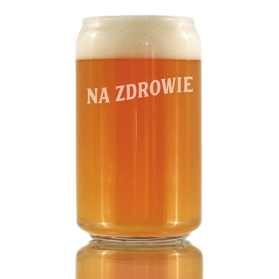 Bevvee Beer Can Pint Glass 16 oz Cheers Polish Na Zdrowie Gifts for Friends Who Appreciate Humor Beer Glasses