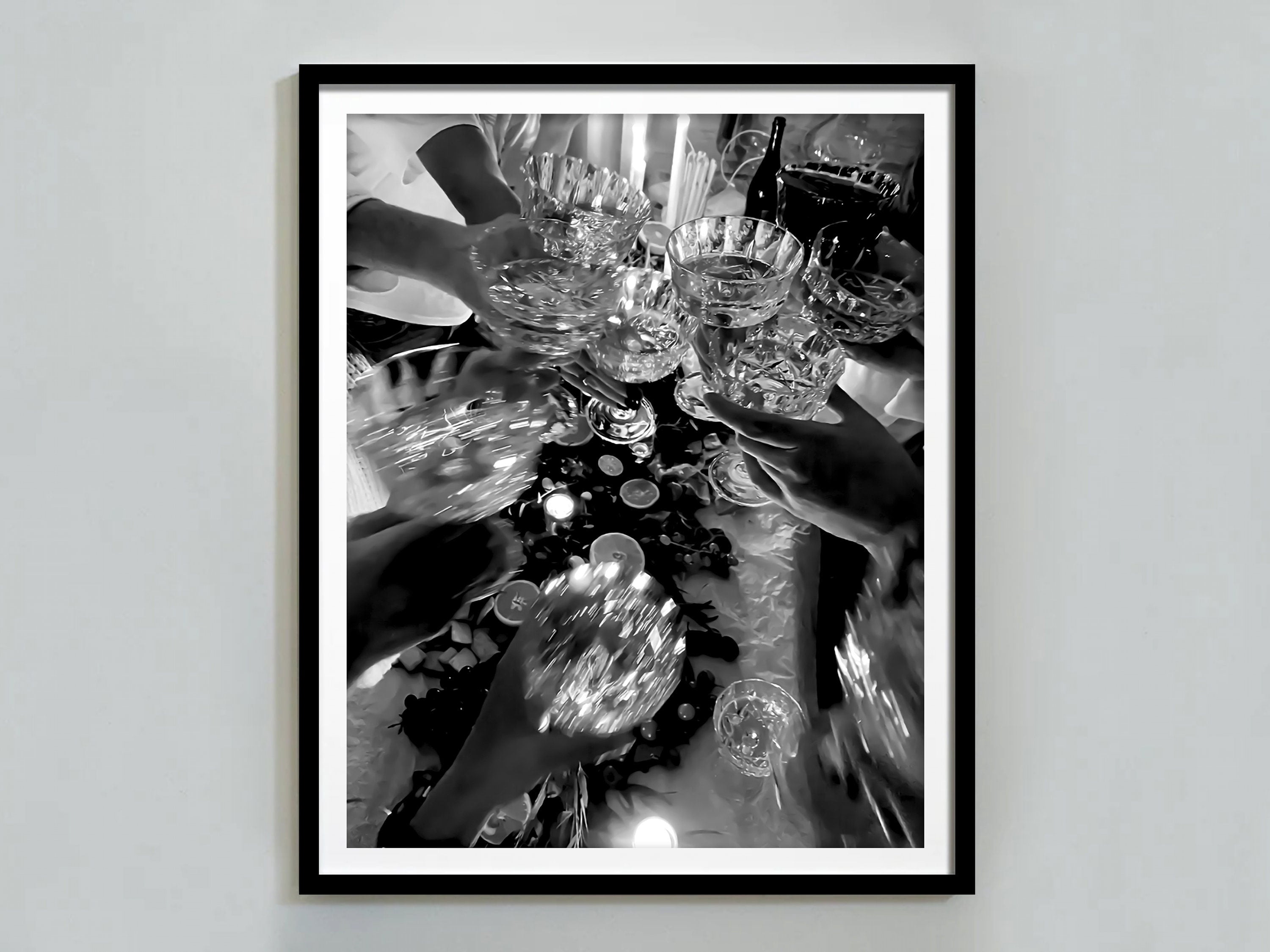 Cheers Print Black And White Champagne Poster Vintage Bar Print ...