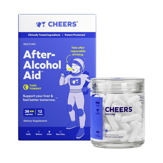 Cheers Restore AfterDrinking Aid + Liver Support, 1000+mg DHM & 450mg