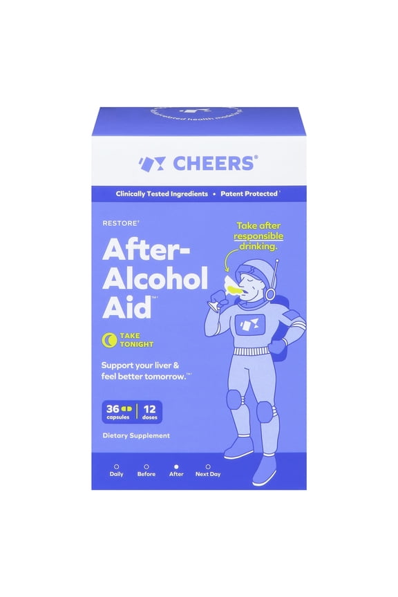 Restore After Alcohol Aid, DHM Supplement, Milk Thistle Capsules, Electrolyte & Liver Support, Hydration Packets, 12 Doses