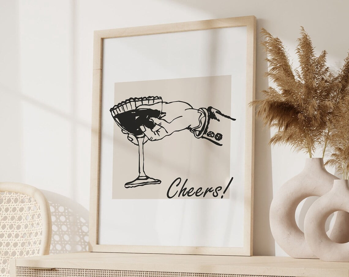 Cheers Saying Art Print, Cheers Definition Print, Typography Quote ...