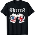 thumbnail image 1 of Cheers Shirt Women Men British American Flag Beer Mug Cheers T-Shirt, 1 of 3