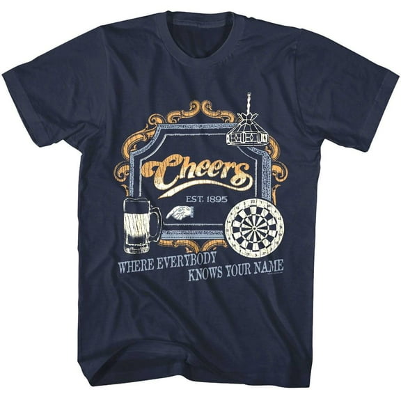 Cheers Everybody Knows Your Name Men's T Shirt (Navy, AdultS)