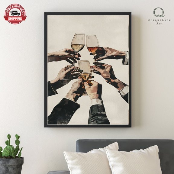 Cheers Sign Wall Trendy Bar Accent Decor, Unframed Canvas