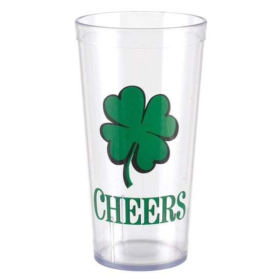 Cheers St. Patrick's Day Holiday Theme Party Favor Clear 20 oz. Plastic Cup