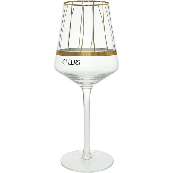 Pavilion Gift Company - Cheers Stripes - 17 oz Wine Glass