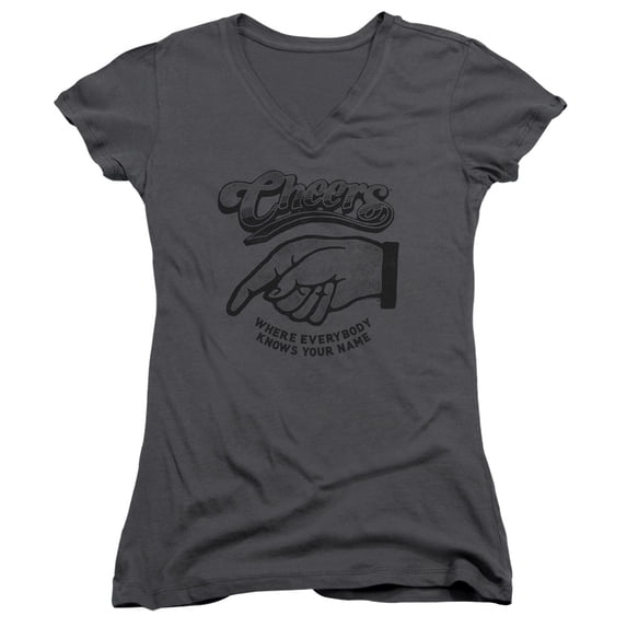 Cheers The Standard Junior Women's V-Neck T-Shirt Charcoal