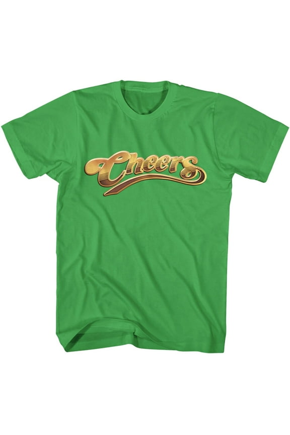 Cheers Title Logo Men's T Shirt (Green, Adult2XL)