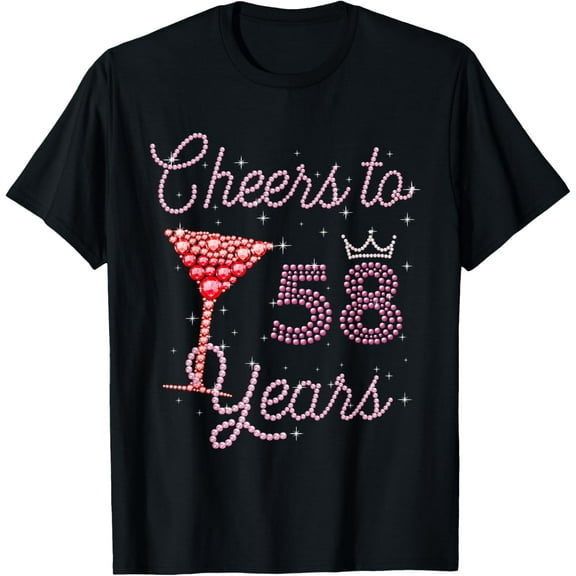 Cheers To 58 Years 58th Birthday 58 Years Old Bday T-Shirt