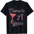 thumbnail image 1 of Cheers To 71 Years 71st Birthday 71 Years Old Bday T-Shirt100% cotton, 1 of 5