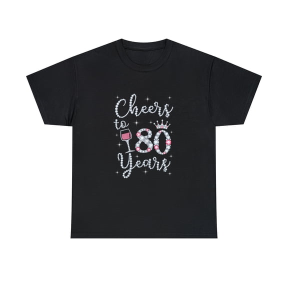 Cheers To 80 Years 80th Birthday Design 2 T-shirt
