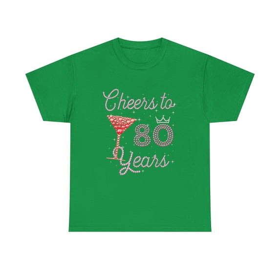 Cheers To 80 Years 80th Birthday Design 2 T-shirt