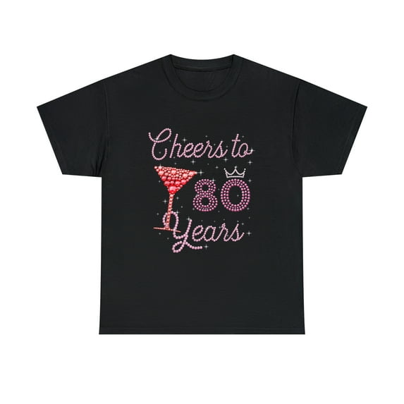 Cheers To 80 Years 80th Birthday Design T-shirt