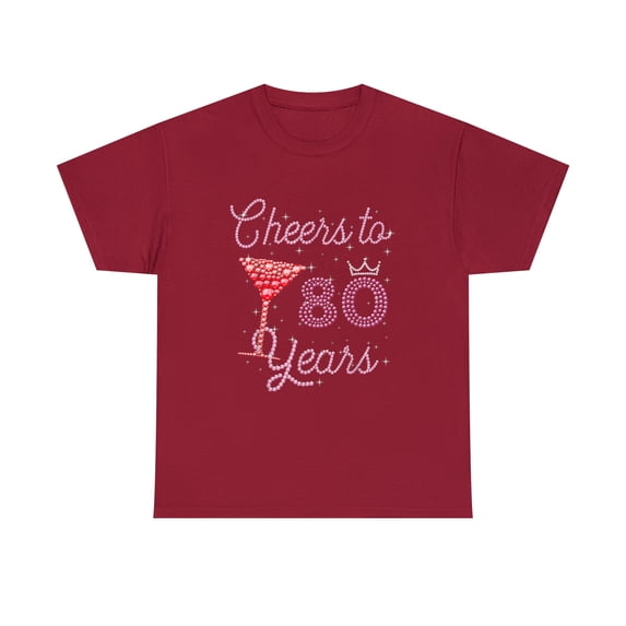 Cheers To 80 Years 80th Birthday Design T-shirt