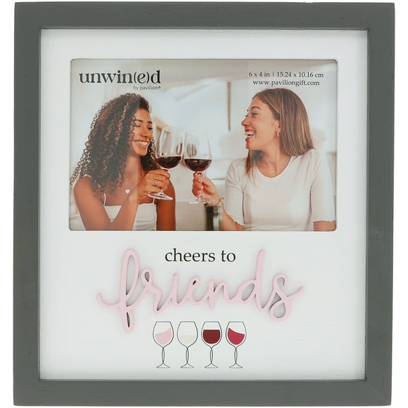 Pavilion Gift Company - Cheers To Friends - 7.75" x 8.25" Frame
(Holds 6" x 4" Photo)