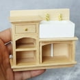 thumbnail image 1 of Cheers.US 1:12 Mini Dollhouse Wooden Wash Basin Cabinet Miniature Furniture Realistic Kitchen Sink for Doll House Bathroom Kitchen Decor(Sink), 1 of 7