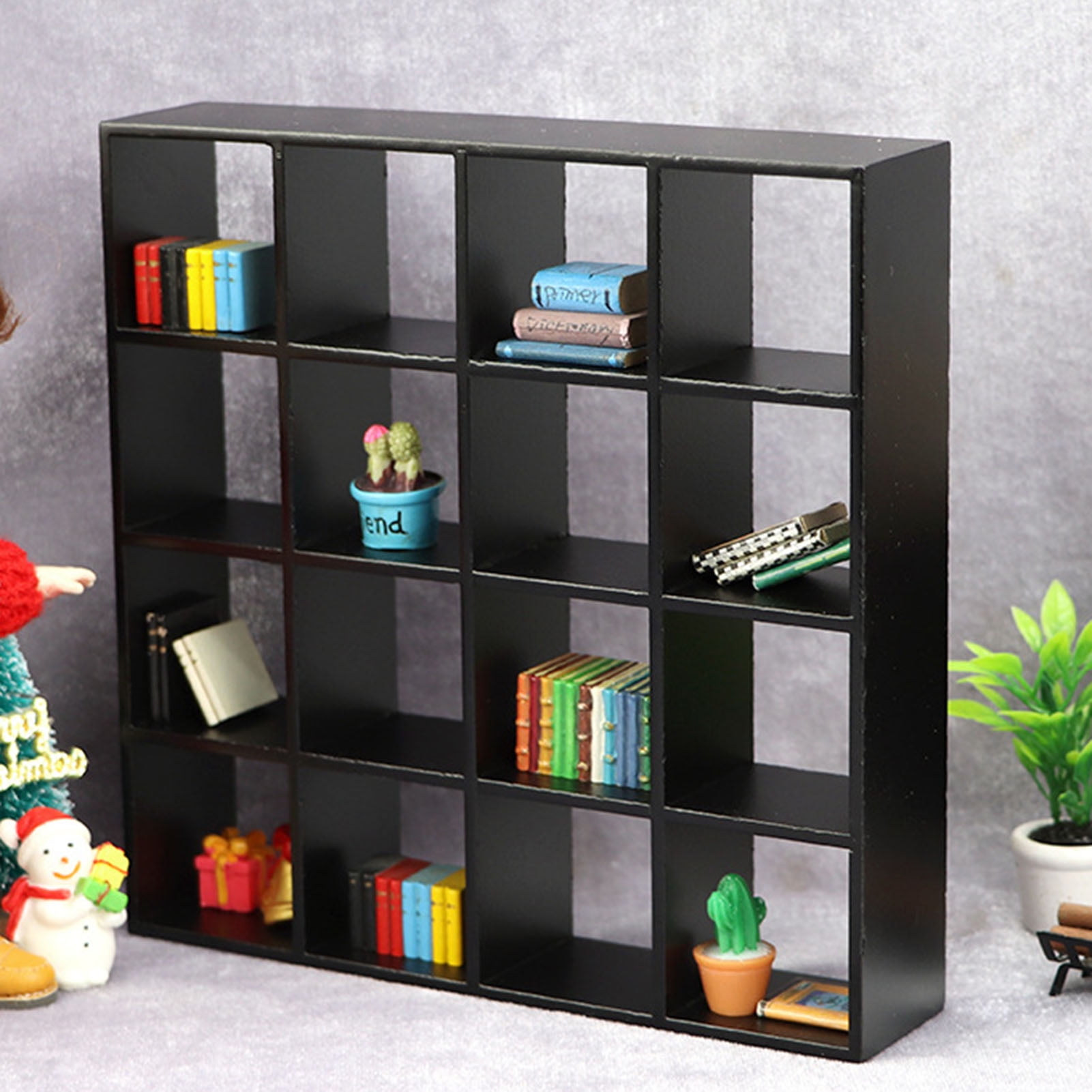 Cheers.US 1: 12 Ratio Miniature Wood Storage Rack 16 Grid Shelves ...