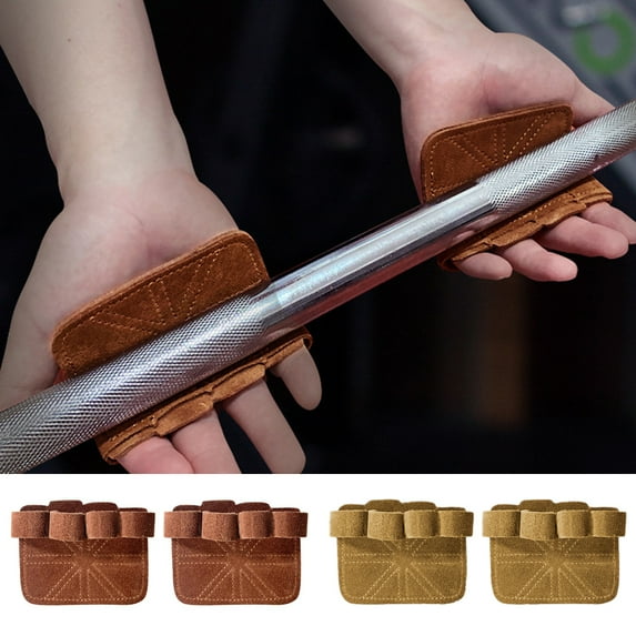 Cheers.US 1 Pair Hand Grips Lifting Grips Pads Anti Slip Wear Resistant Skin-friendly Workout Half-Finger Gloves for Gym Pull-ups Weightlifting Hand Protection from Rips and Blisters