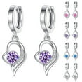 thumbnail image 1 of Cheers.US 1 Pair Long Drop Dangle Elegant Heart Shape Shiny Faux Crystal Wedding Bridal Earrings For Women, 1 of 8