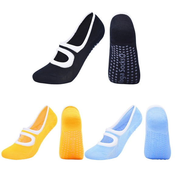 Cheers.US 1 Pair Non Slip Yoga Socks for Women Anti-Skid Socks for Pilates Fitness Socks with Grips
