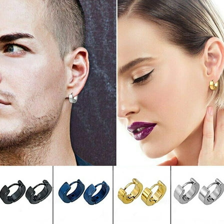 Cheers.US 1 Pair Stainless Steel Unique Small Hoop Earrings for Men Huggie Earrings