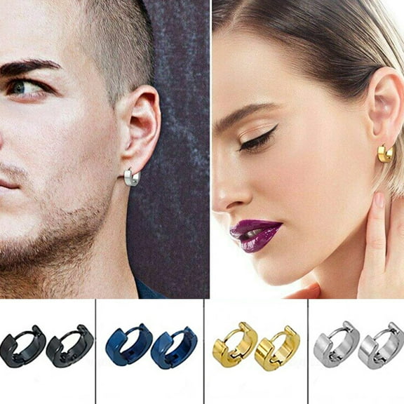 Cheers.US 1 Pair Stainless Steel Unique Small Hoop Earrings for Men Huggie Earrings